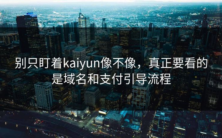 别只盯着kaiyun像不像，真正要看的是域名和支付引导流程