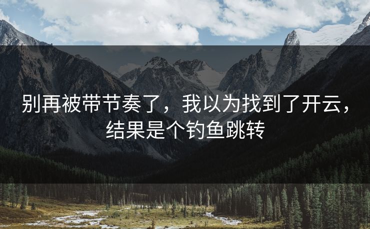 别再被带节奏了，我以为找到了开云，结果是个钓鱼跳转